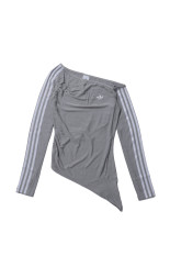 ONE SHOULDER ASYMETRIC TOP - GREY HEATHER (LE8311)