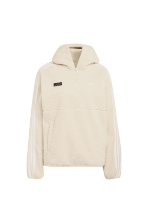 ADILUNA SEASON 2 X JENNIE POLAR FLEECE 1/4 ZIP HOODIE JACKET - CLEAR BROWN (LD4967)