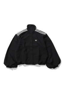 BLOUSY CHECK TRACK TOP - BLACK (LG4076)