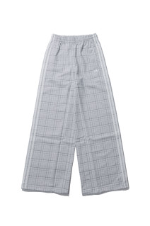 LOOSE CHECK TRACK PANTS - DASH GREY (LG3956)