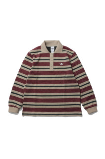 STRIPE KNITTED POLO - SHADOW RED (LG4083)