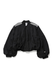 SATIN PLEATED TRACK TOP - BLACK (LG4081)