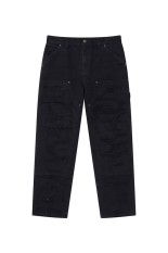 DESTROYED DOUBLE KNEE PAINTER PANTS - BLACK (BEPSS26PA21)