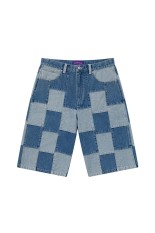 DENIM PATCHWORK BAGGY SHORTS - INDIGO (BEPSS26PA22)