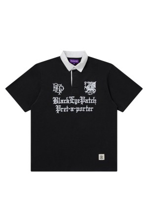 PRET-A-PORTER S/S RUGBY SHIRT - BLACK (BEPSS26TP23)