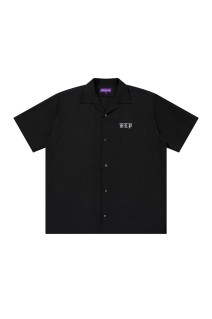 3 LETTER OE OPEN COLLARED S/S SHIRT - BLACK (BEPSS26TP32)