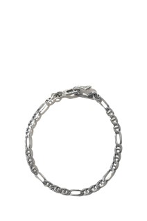 Stud Link Figaro Chain Bracelet - Silver (RX-625-1)