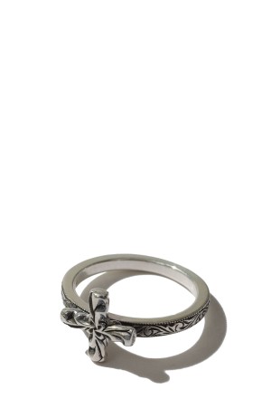 Engraved Tiny Cross Ring - Silver (RX-730-1)