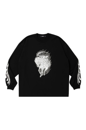 Pima Cotton L/S Tee (Reaper) - Pure Black (ABCAW26CT08)