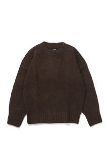 WOOL KNIT CREWNECK - CHESTNUT GRAIN (T250111)