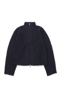 GLOBE RIB KNIT CARDIGAN - MARINE (T250103)