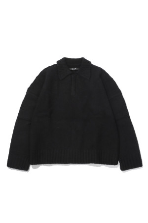 WOOL KNIT POLO - NIGHT (T240270)