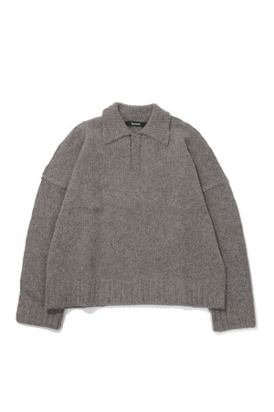 WOOL KNIT POLO - NIGHT (T240270)