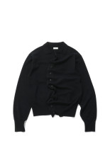 Sculptural Wired Knit Shirt - Black (YK26FW01376S)