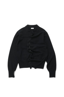 Sculptural Wired Knit Shirt - Black (YK26FW01376S)