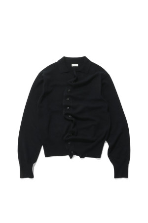 Sculptural Wired Knit Shirt - Black (YK26FW01376S)