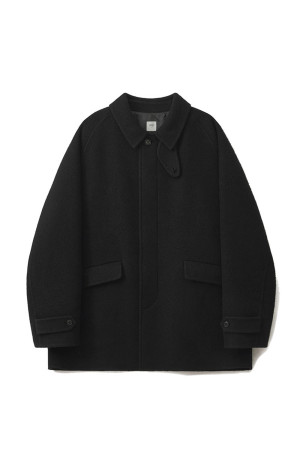 Voyager Half Balmacaan Coat - BLACK (AOFFCT007)