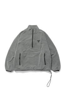 AIR YARN HALF ZIP FLEECE PULLOVER - CHARCOAL (26AW33BL273)