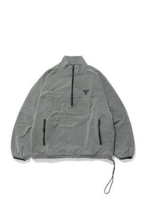 AIR YARN HALF ZIP FLEECE PULLOVER - CHARCOAL (26AW33BL273)