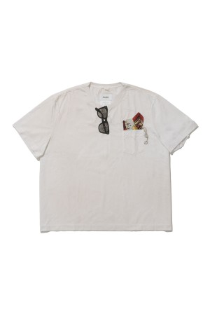 TROMPE L’OEIL EMBROIDERY T-SHIRT - WHIET (26AW43CS459)