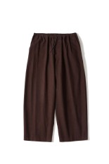 BRUSHED COTTON EASY TROUSERS / BROWN