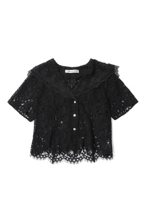 Scallop Lace Sailor Shirt -BLACK (31261315107)