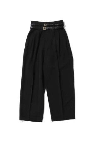Double Belt Slacks  -BLACK (31261465105)