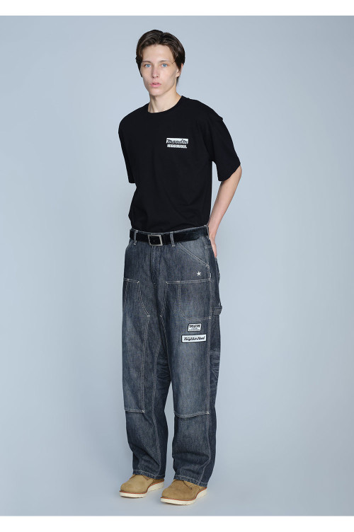 NH X M&M . WASHED DENIM PAINTER PANTS / BLACK (262AQMMN-PTM01 