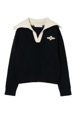 big collar knit pullover - Black (TD-26AW-KN53)