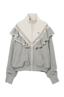 Frill Jersey Track Jacket - Gray (TD-26AW-JK64)