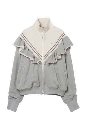 Frill Jersey Track Jacket - Gray (TD-26AW-JK64)