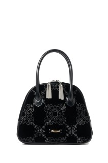 palace tiles velvet hand bag - Black (TD-24AW-BG06)