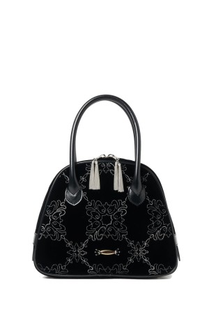 palace tiles velvet hand bag - Black (TD-24AW-BG06)
