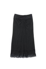 SATIN JERSEY DRAPED SKIRT - BLACK (FTC264-0407B)