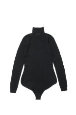 WOOL LACE KNIT TURTLENECK BODYSUIT - BLACK (FTC264-0711)