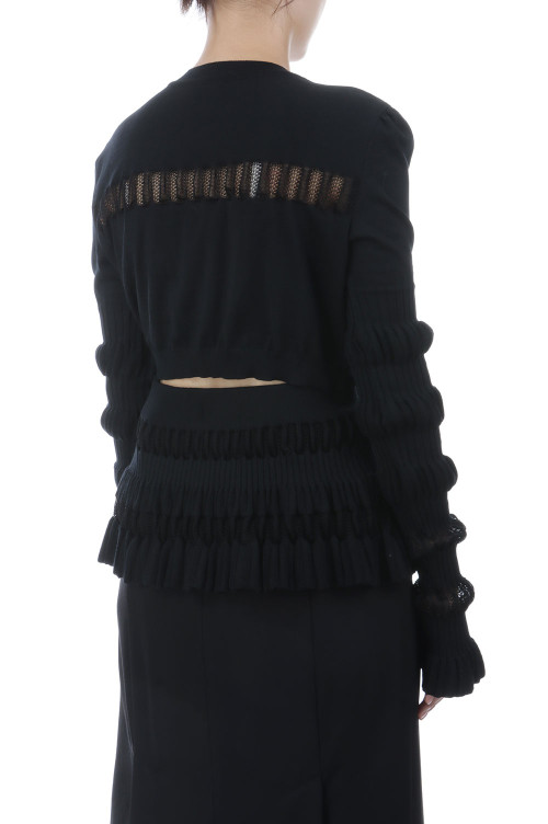 philme lace sheer knit ブラック F philme lace sheer knit ブラック