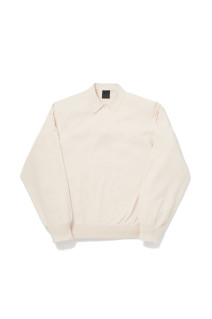 W's TECH KNIT POLO L/S Brewed Protein(TM) - OFF WHITE (BE-71026WL)