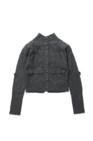 yak cable knit cardigan - gray (M269CD01)
