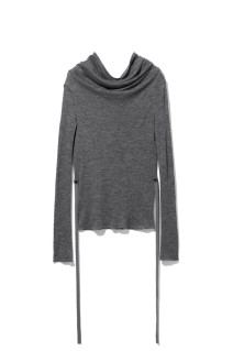 baby alpaca draped knit top - gray (M269TS04)