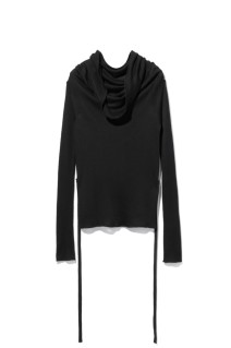 baby alpaca draped knit top - black (M269TS04)