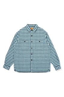 GINGHAM FLANNEL SHIRT / TURQUOISE (CLG-SH 026-007)