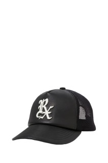 Sheep Leather 5 Panel Mesh Cap - BLACK (ABCAW26GD05-2)