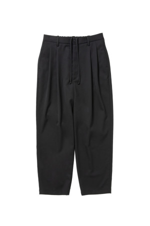 Wool Gabardine 2 Tuck Easy Trousers - Black (CTE-26A105)