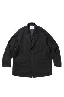 Wool Gabardine Single Breasted Jacket - Black (CTE-26A203)
