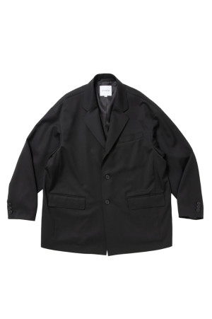 Wool Gabardine Single Breasted Jacket - Black (CTE-26A203)