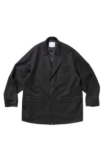 Wool Gabardine Single Breasted Jacket - Stripe (CTE-26A203)