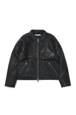 MECHANIC LEATHER JACKET - BLACK (NM-2012-LSBL-1)