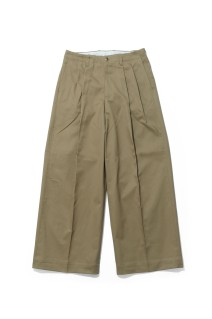 2TUCK WIDE CHINO TROUSERS - CAMEL (253-60502)