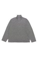 WOOL BORDER JERSEY TURTLE NECK - BLACK (263-60109)