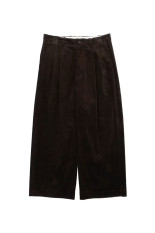 2TUCK WIDE CORDUROY TROUSERS - BROWN (263-60505)